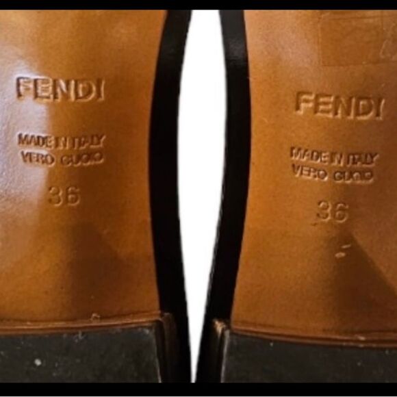 Fendi Leather Sandal Yellow Block Heel Women’s size EU 36 US 6 Made in Italy - Picture 10 of 12